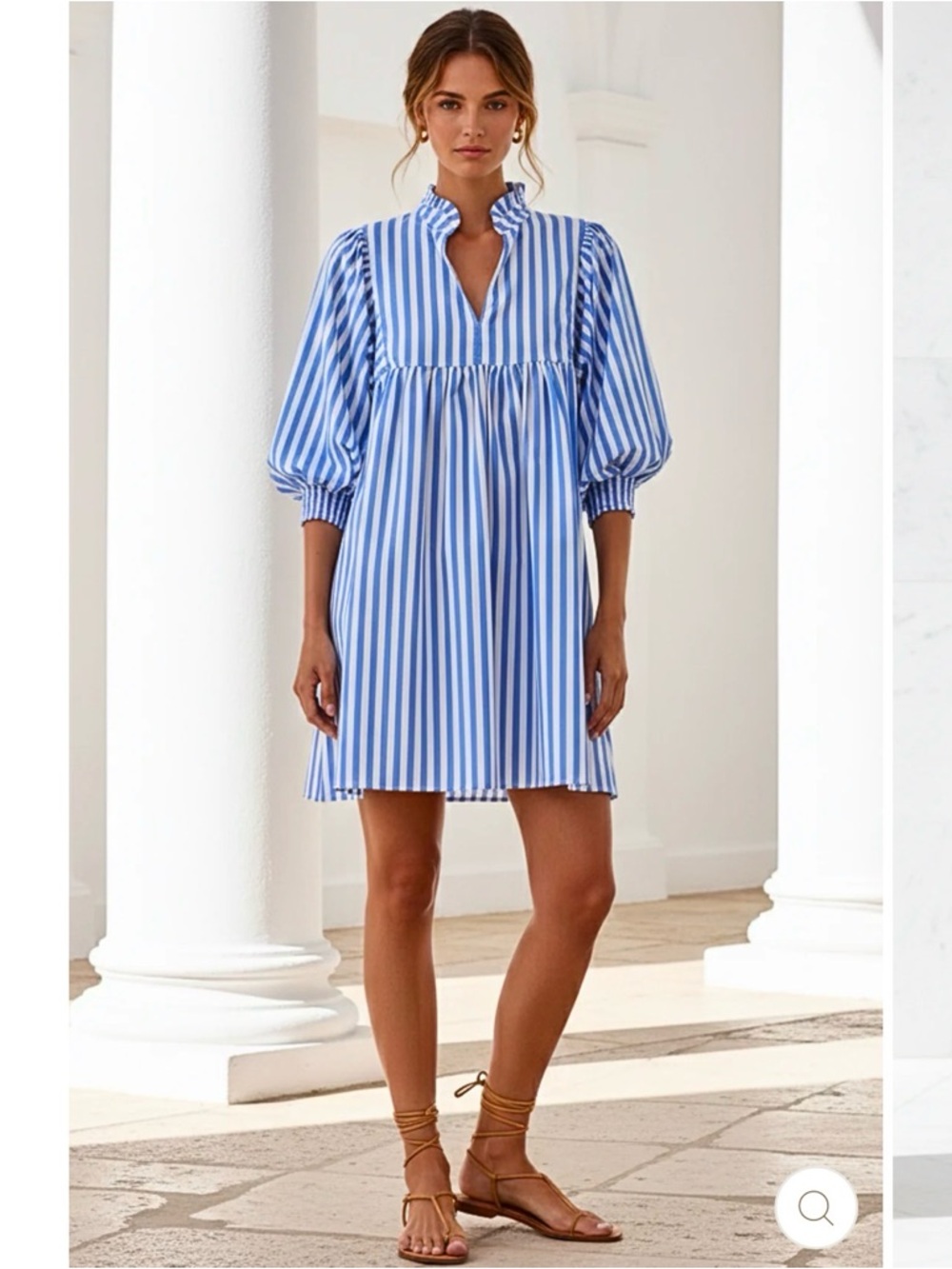 NWT Sofia Made in Italy Jasper mini dress in blue and white stripes MSRP $172